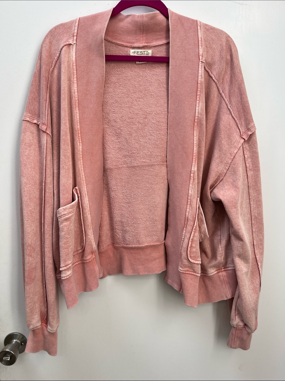 Torrid Festi Dolman Cardigan, Size 1, Old Rose color